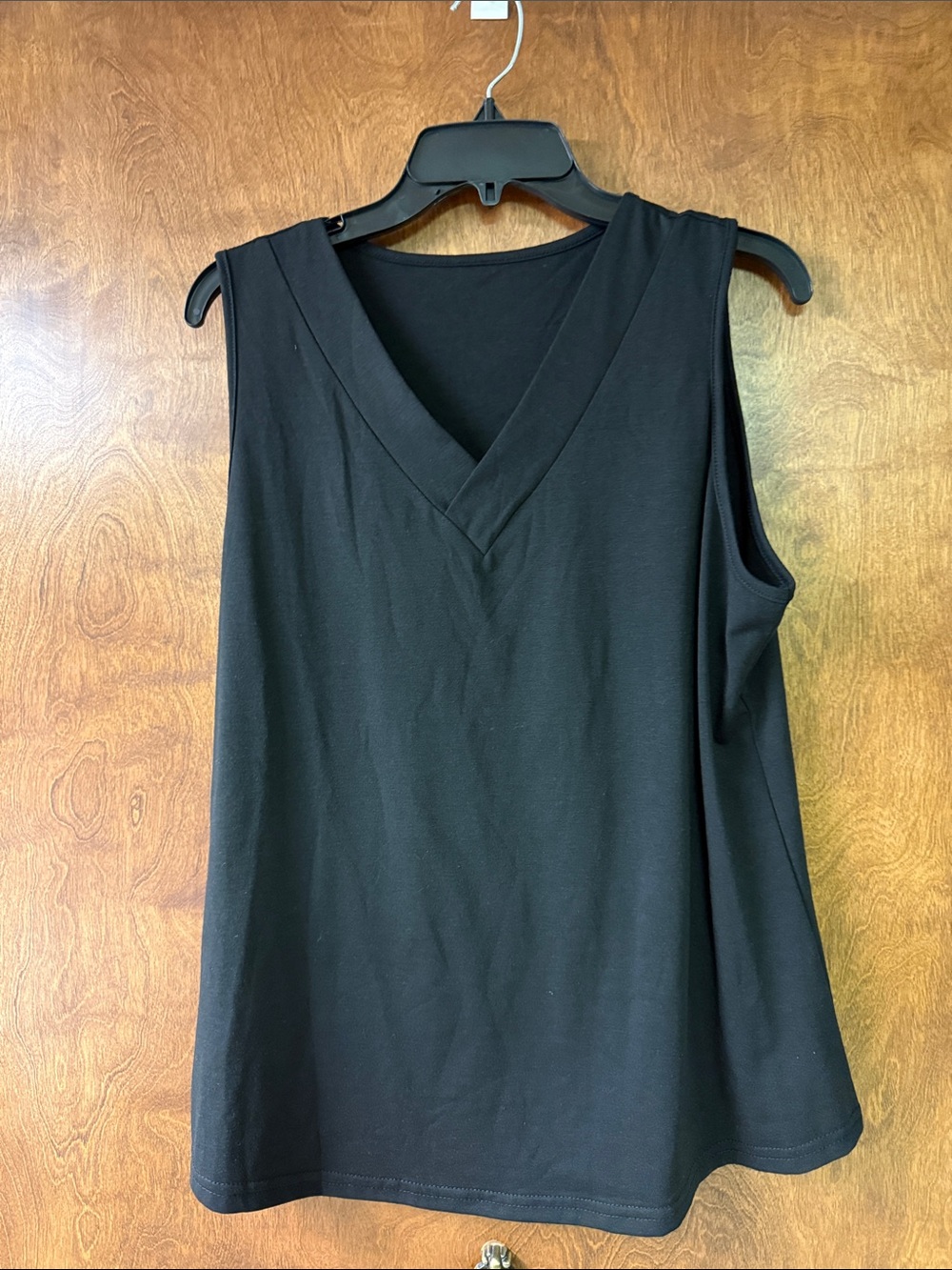 Classic Black V-Neck Sleeveless Top - Women's